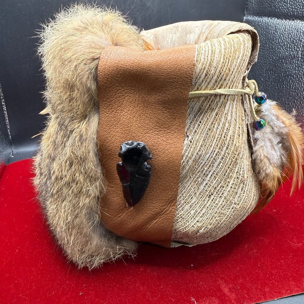 Handmade Natvie American inspired pouch or basket